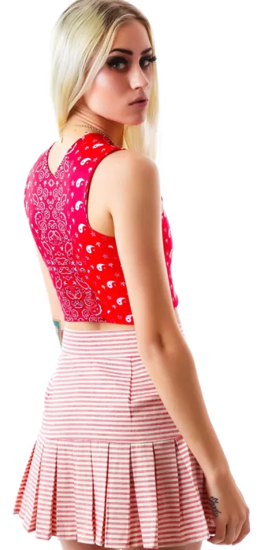 Stripe Rite Peplum Skirt sold by Dolls Kill