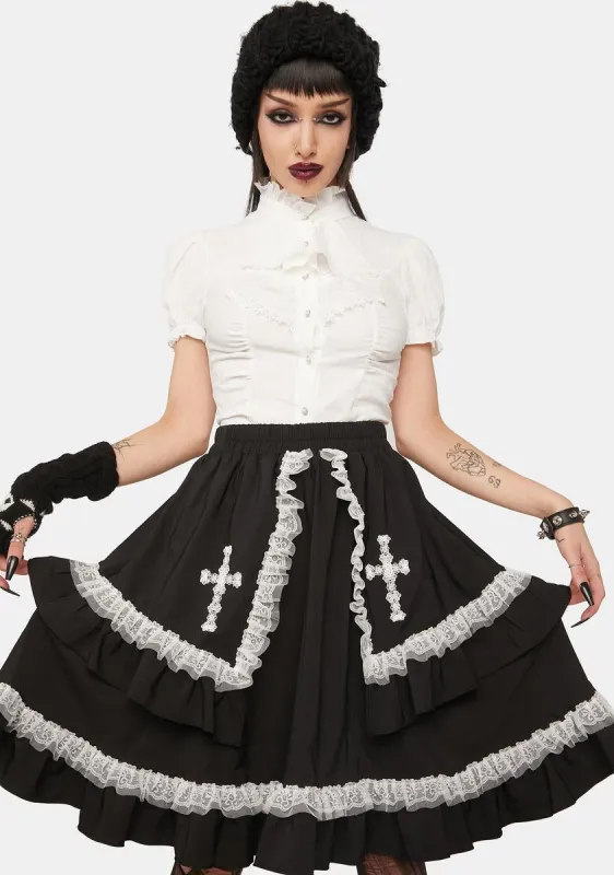 Ruffle Cross Doll Skirt sold by Dolls Kill