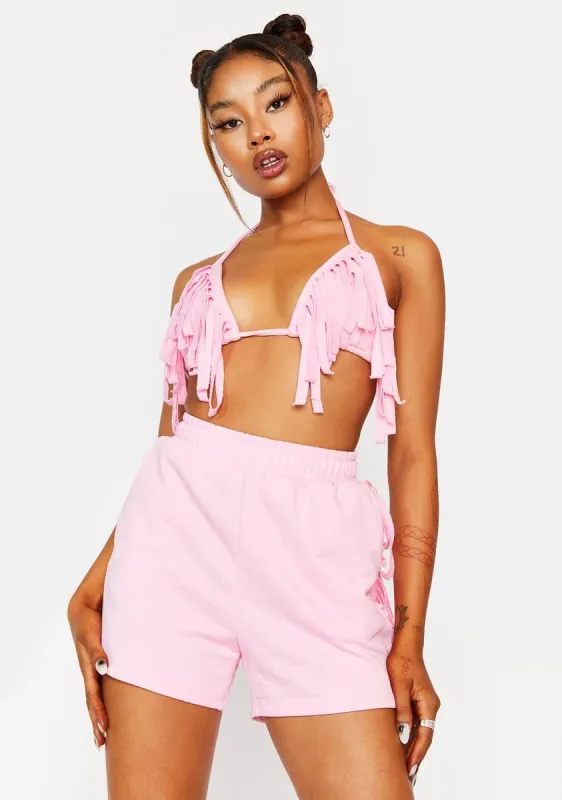 Sweeter Things Fringe Shorts Set sold by Dolls Kill