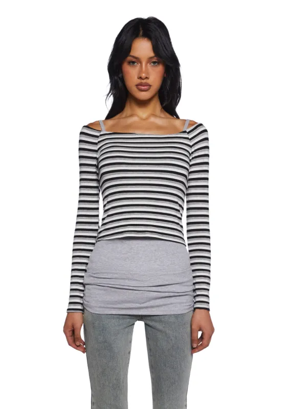Trapeze Artist Off the Shoulder Top - Black sold by Dolls Kill