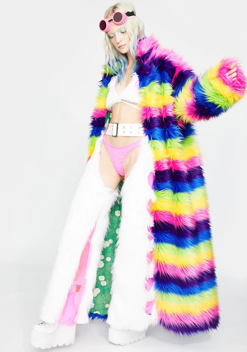 Taste The Rainbow Faux Fur Coat sold by Dolls Kill product image thumbnail 3