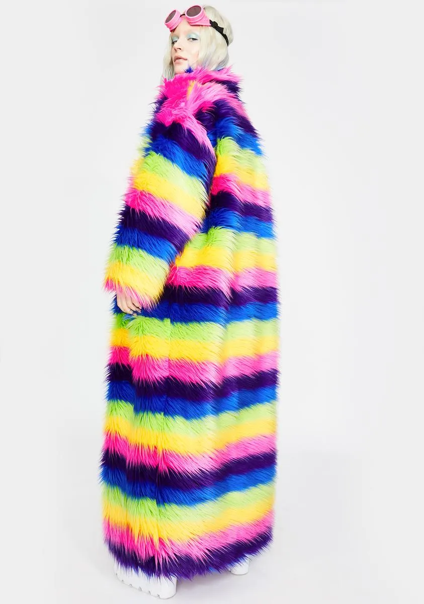 Taste The Rainbow Faux Fur Coat sold by Dolls Kill product image thumbnail 4