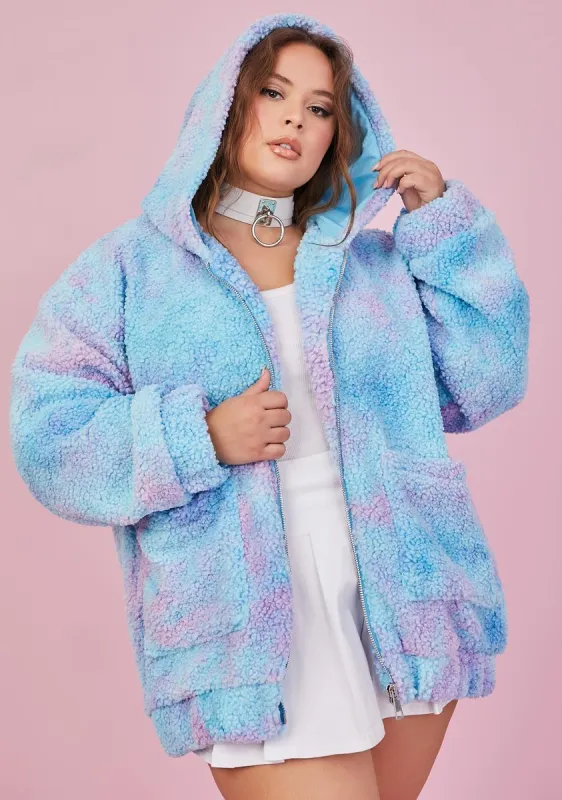 Berry Divine Angel For Hire Teddy Jacket sold by Dolls Kill