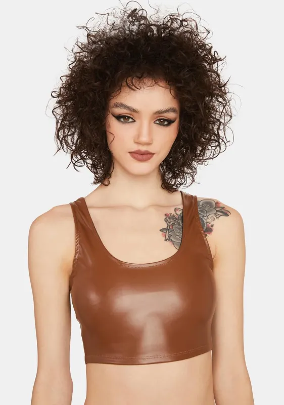 Coffee Back To Life Vegan Leather Tank Top sold by Dolls Kill