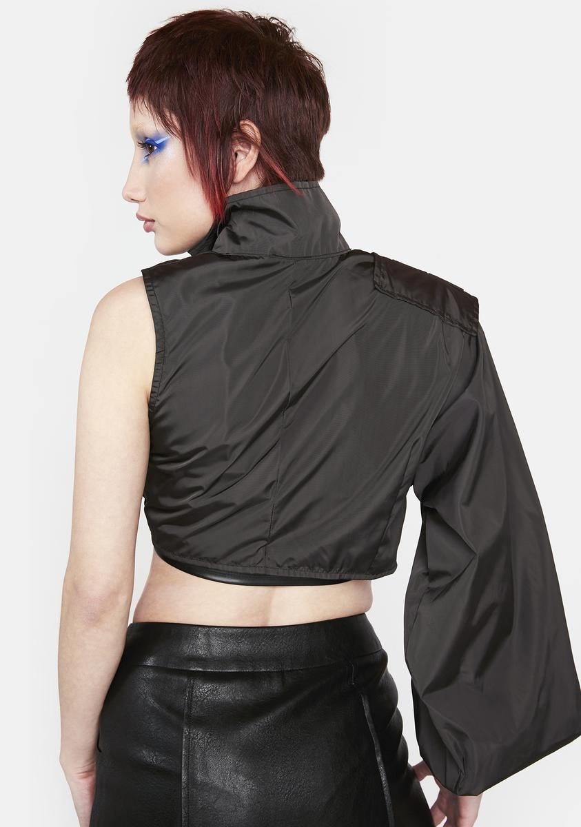 Immaterial One-Sleeve Crop Jacket sold by Dolls Kill product image thumbnail 4