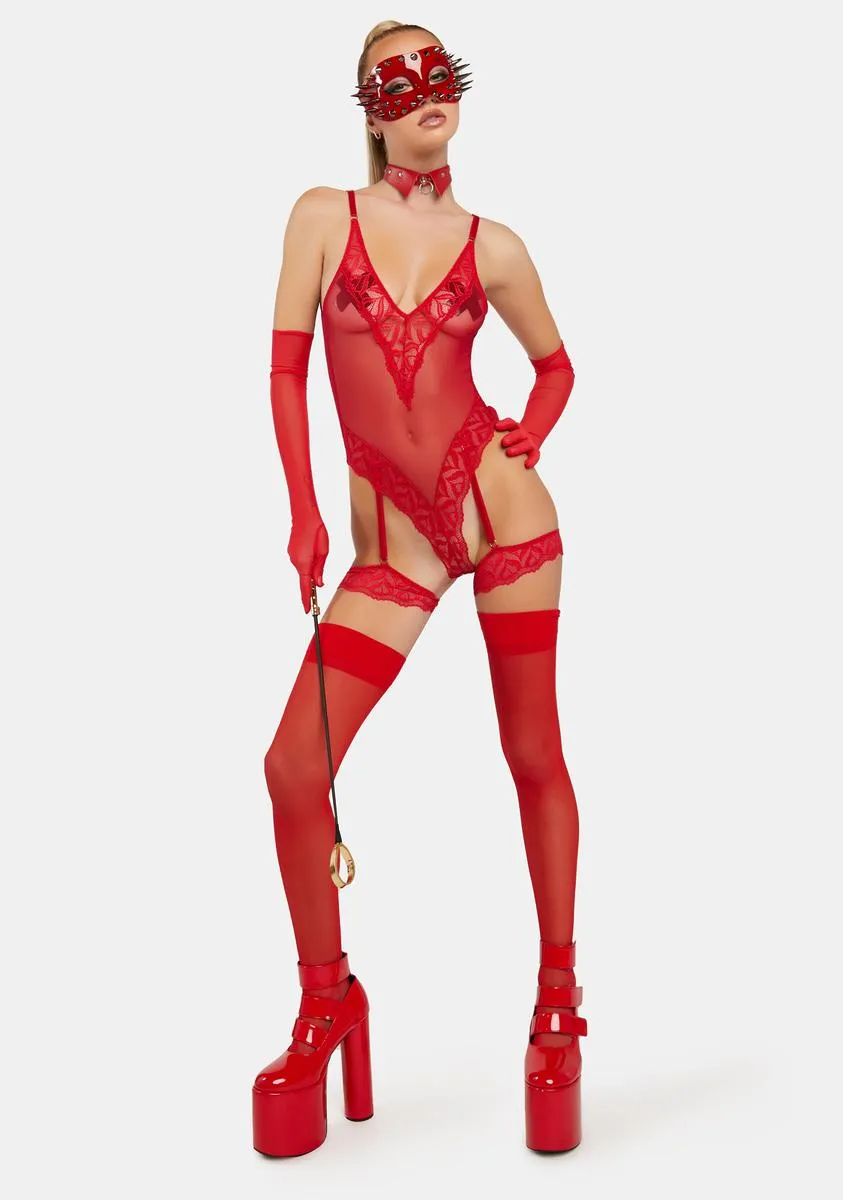 Reese Deep Plunge Mesh Teddy sold by Dolls Kill product image thumbnail 4