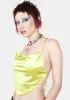 Shock Stay My Fantasy Satin Crop Top sold by Dolls Kill