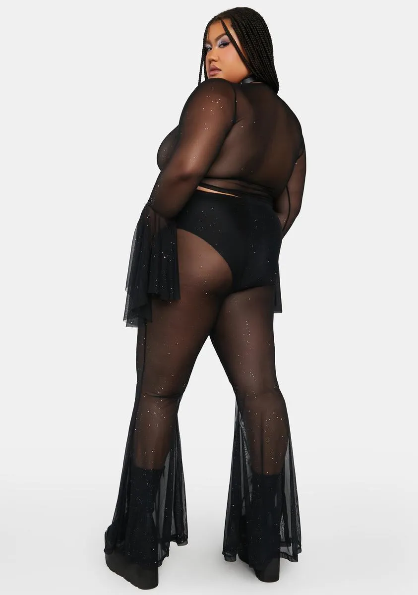 Plus Twilight Skies Mesh Pull-On Flares sold by Dolls Kill product image thumbnail 4