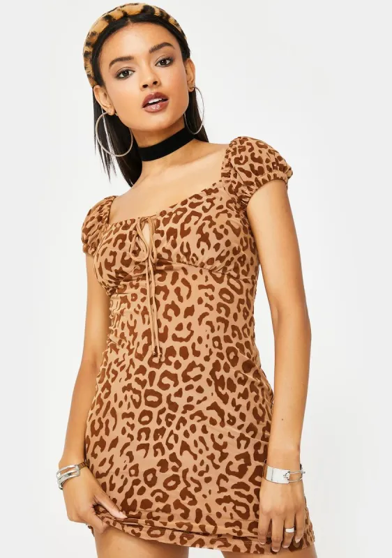 Tan Leopard Gala Dress sold by Dolls Kill
