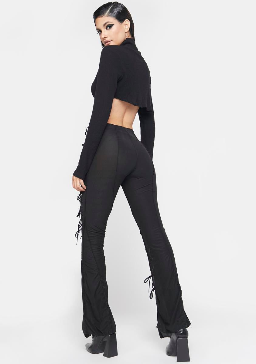 Live Or Die Asymmetrical Flare Pants sold by Dolls Kill product image thumbnail 4
