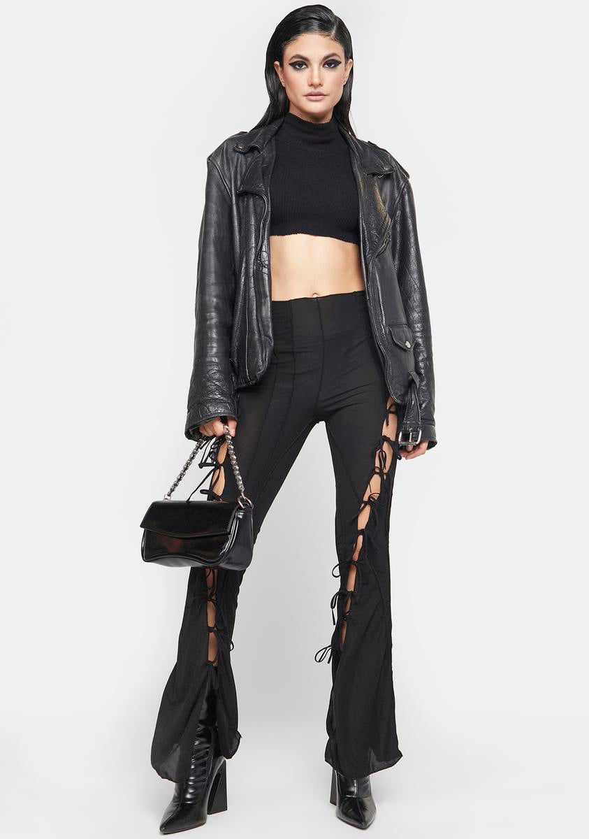 Live Or Die Asymmetrical Flare Pants sold by Dolls Kill product image thumbnail 2