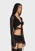 Indigo Tie Front Crop Top - Black sold by Dolls Kill