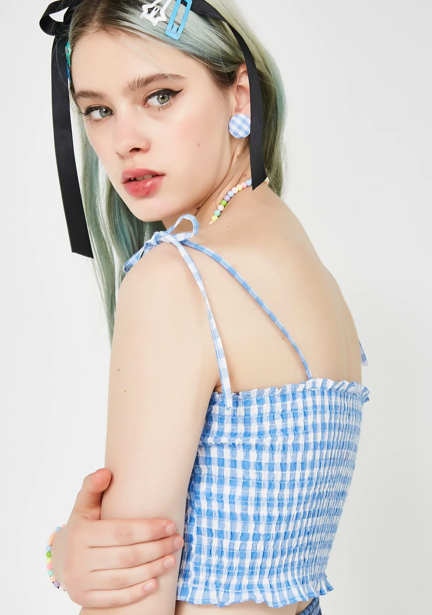 Girl Nxt Door Smocked Crop Top sold by Dolls Kill product image thumbnail 4