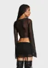 Indigo Tie Front Crop Top - Black sold by Dolls Kill