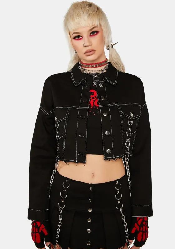 Chained Desire Crop Jacket sold by Dolls Kill