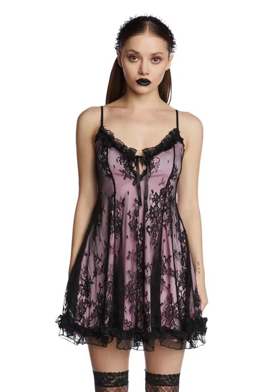 Rose Faithfully Doomed Lace Dress sold by Dolls Kill