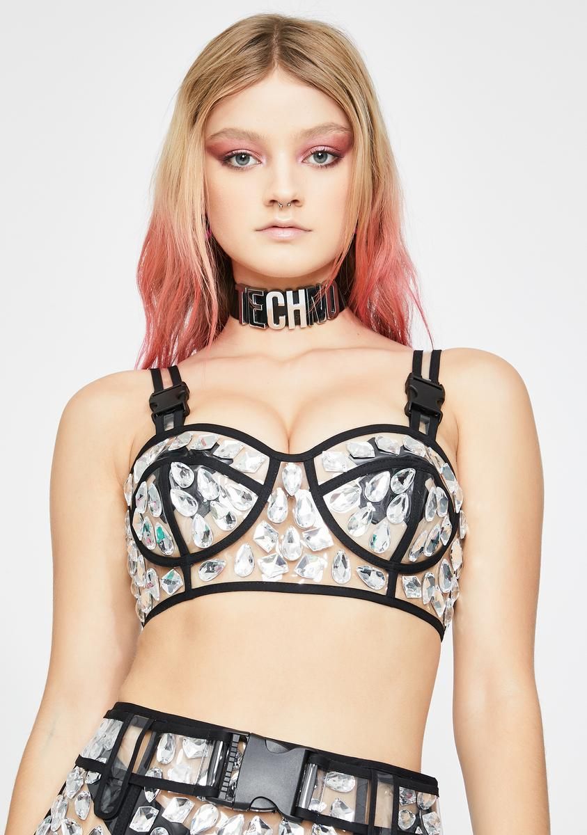 Crystal Caves Jeweled Bra sold by Dolls Kill