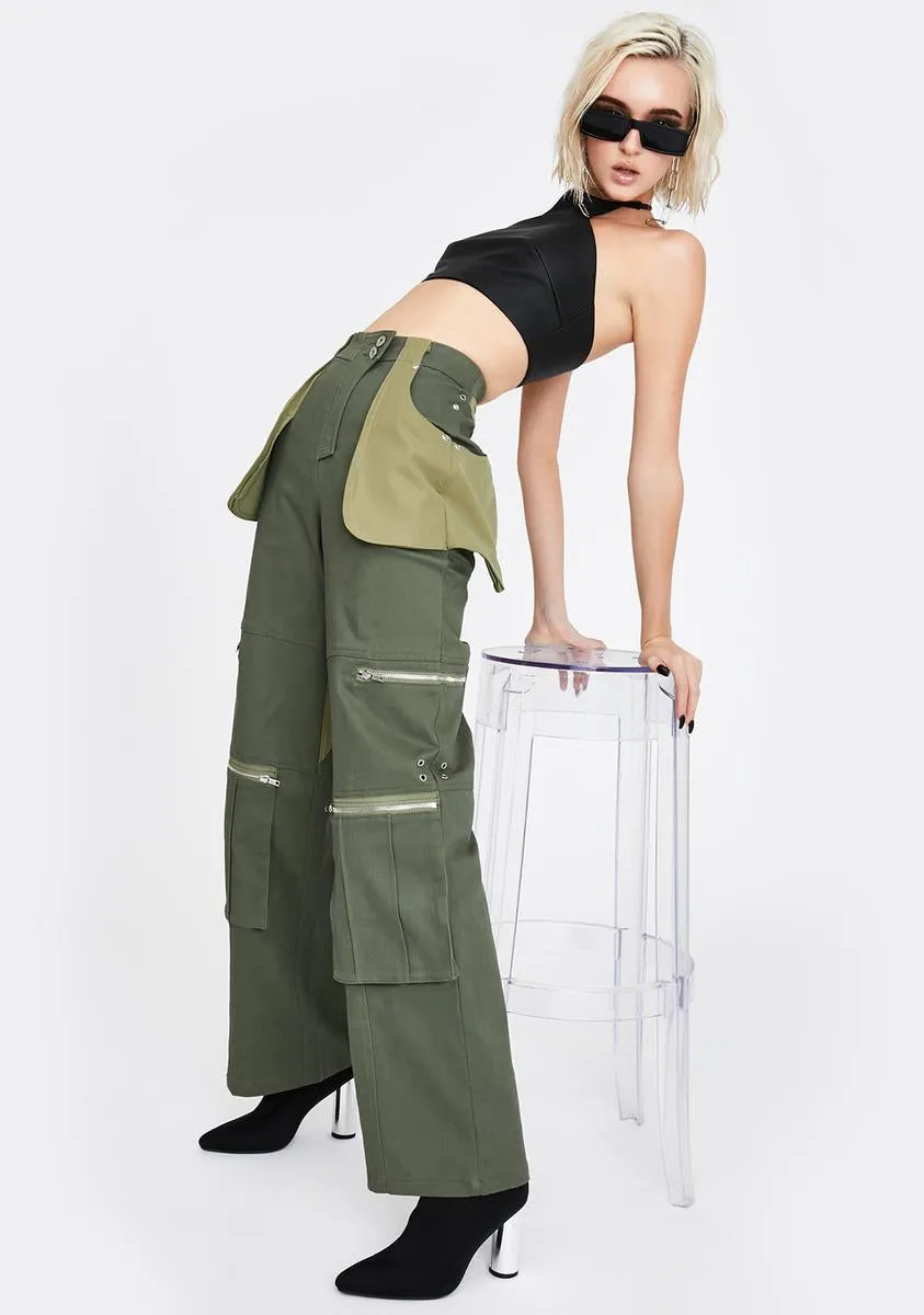 Khaki Blaze Cargo Pants sold by Dolls Kill product image thumbnail 2