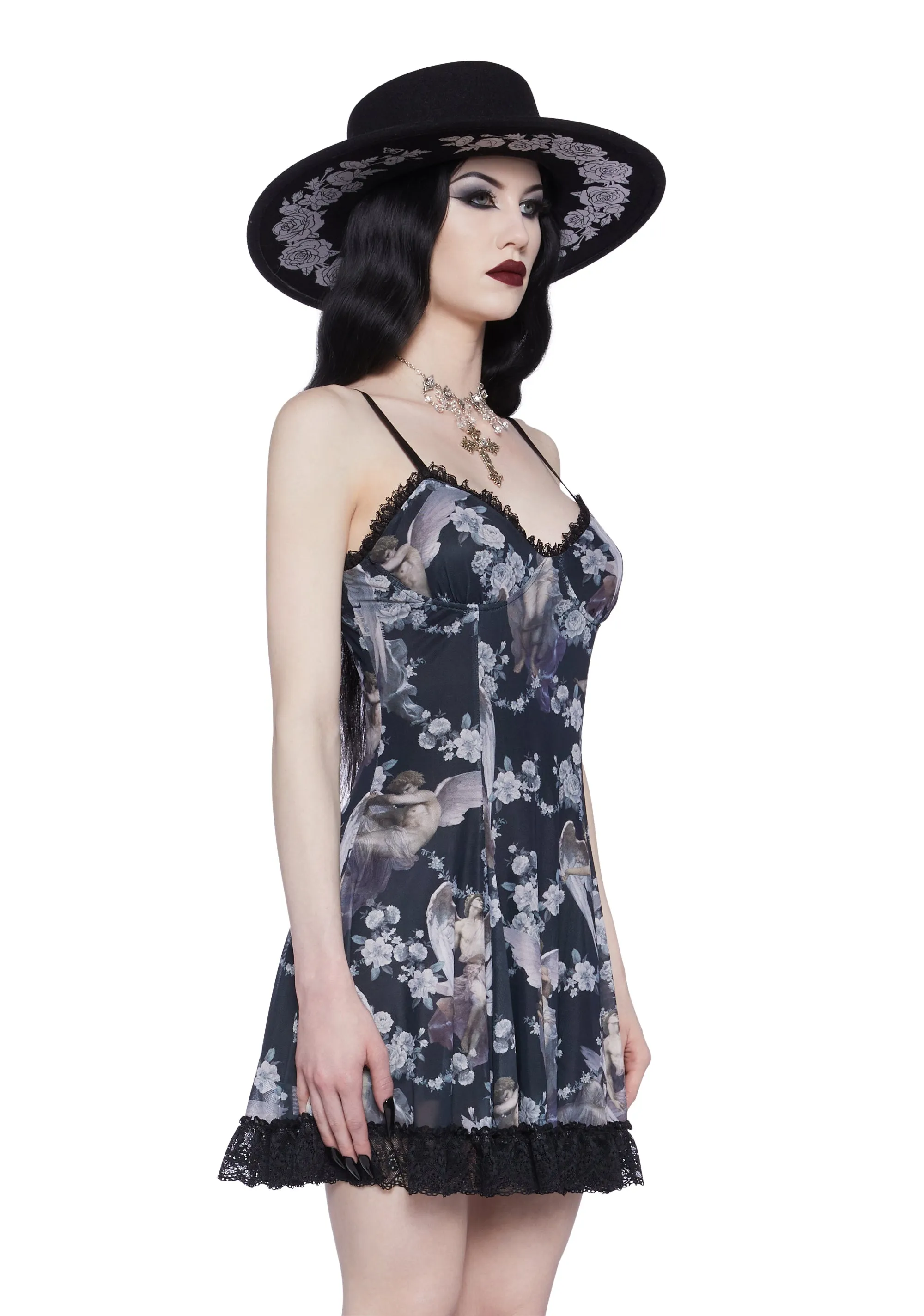 Afflicted Angel Mesh Dress sold by Dolls Kill product image thumbnail 3