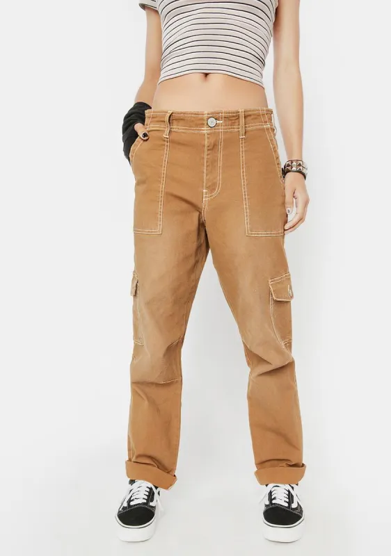 Roll Cuff Cargo Pants sold by Dolls Kill