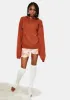 Rust Hendrix Knit Hoodie sold by Dolls Kill