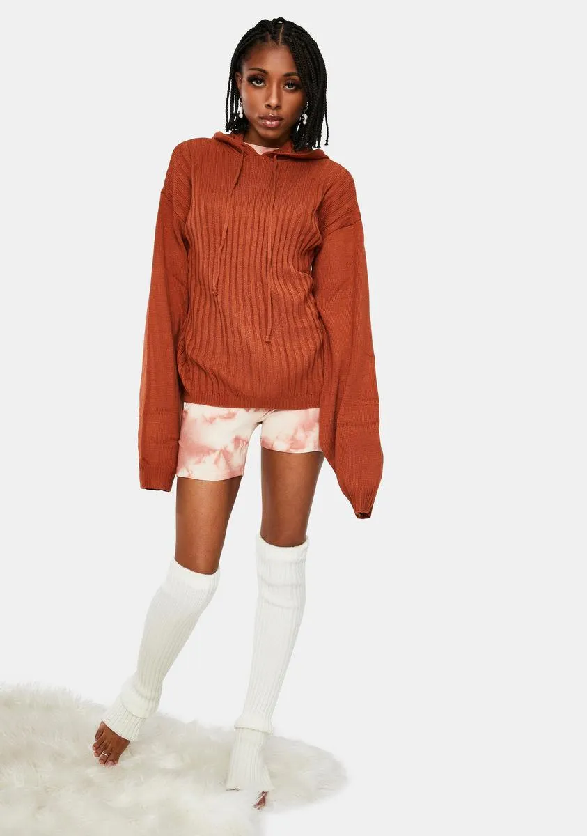 Rust Hendrix Knit Hoodie sold by Dolls Kill product image thumbnail 3
