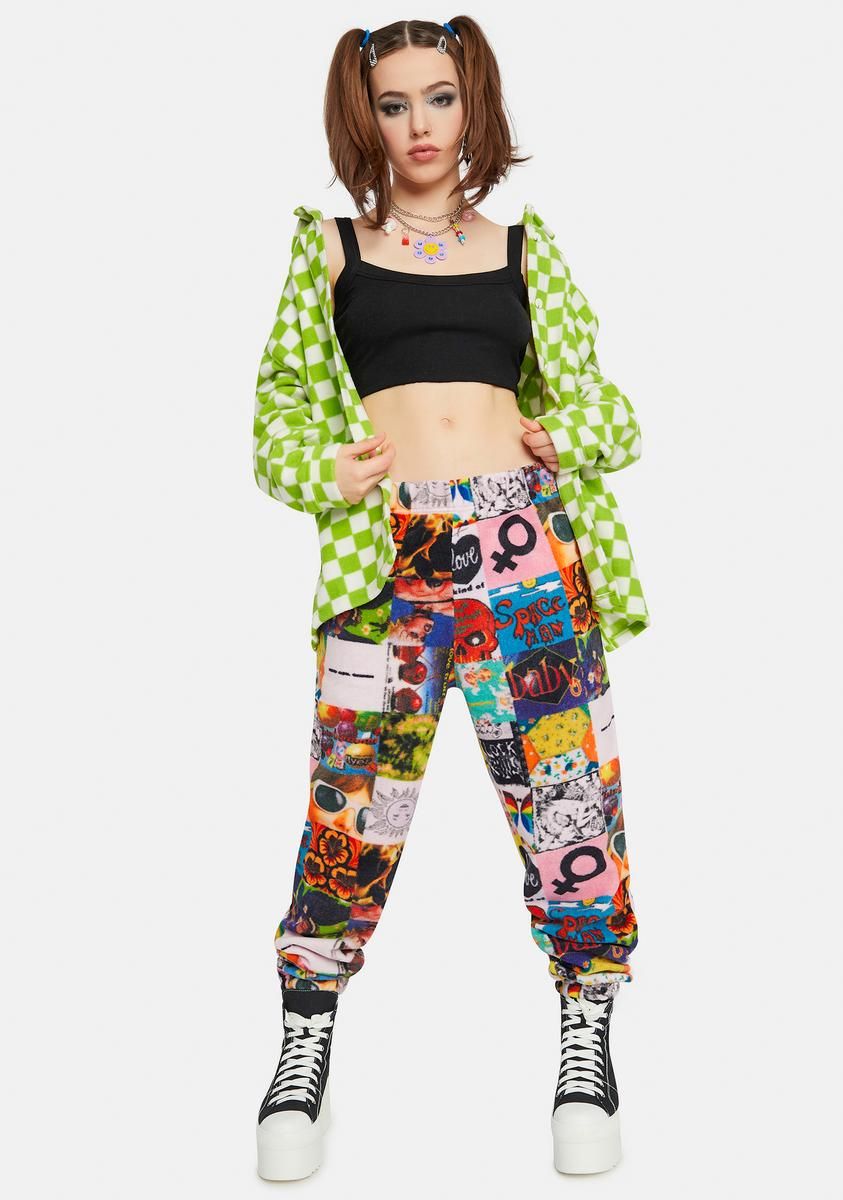 Collage Fleece Joggers sold by Dolls Kill product image thumbnail 2