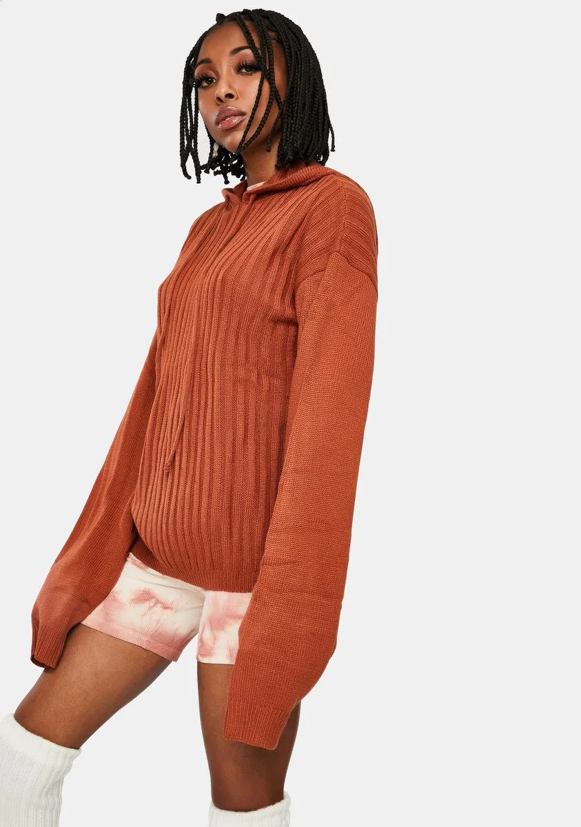 Rust Hendrix Knit Hoodie sold by Dolls Kill product image thumbnail 2