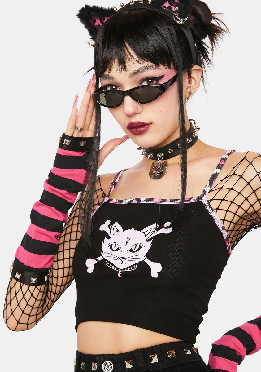 Don't Cross Meow Crop Top sold by Dolls Kill product image thumbnail 2