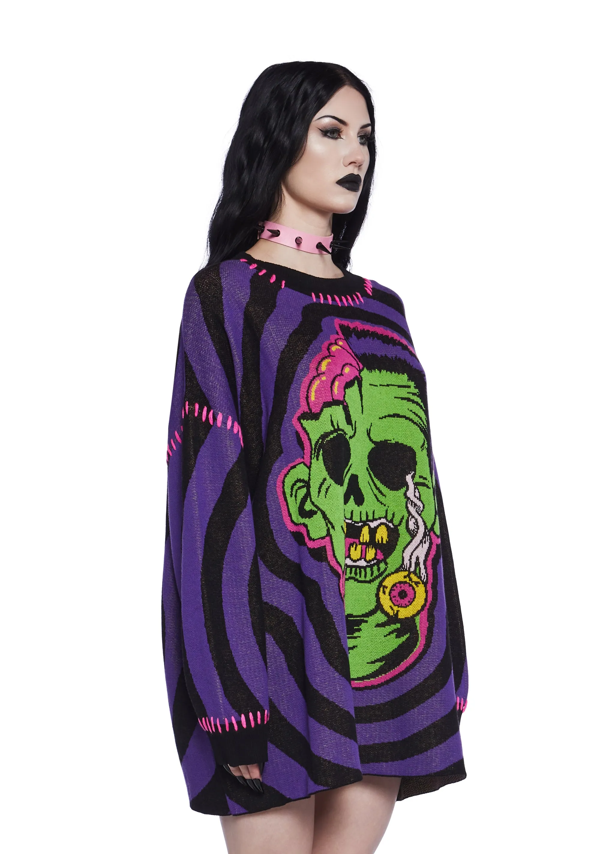Ghoulish Gateway Intarsia Sweater sold by Dolls Kill product image thumbnail 4