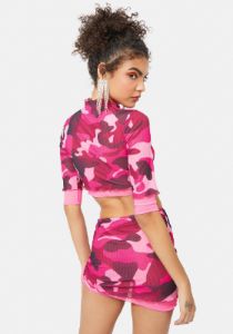 Camo Cutie Layered Mesh Skirt Set sold by Dolls Kill