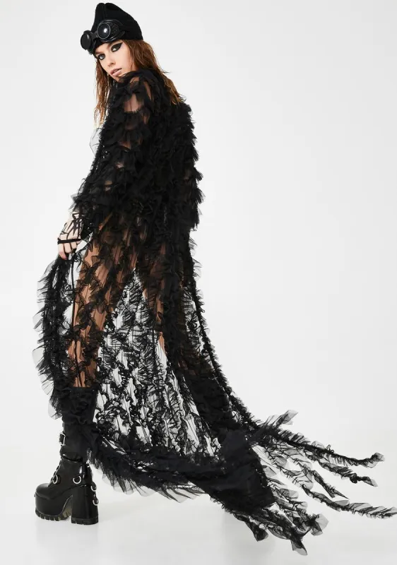 Wicked Ring Of Fire Sheer Kimono sold by Dolls Kill