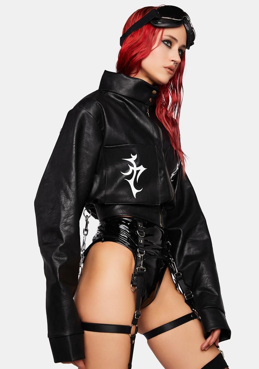 Tattooed Vegan Leather Jacket sold by Dolls Kill product image thumbnail 4