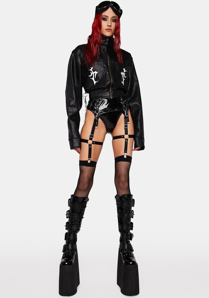 Tattooed Vegan Leather Jacket sold by Dolls Kill product image thumbnail 3