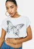 Winds Of Change Butterfly Crop Tee sold by Dolls Kill