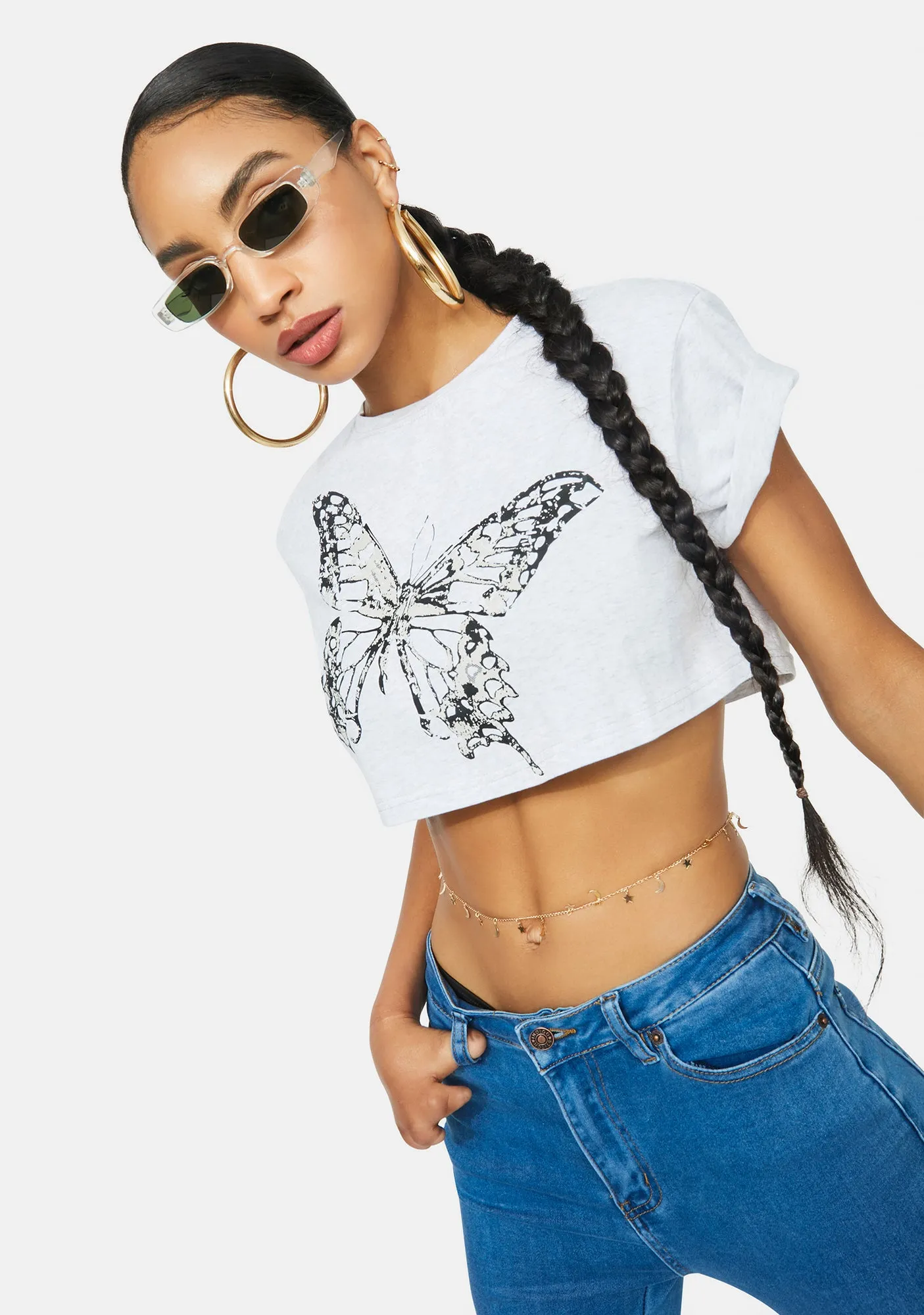Winds Of Change Butterfly Crop Tee sold by Dolls Kill product image thumbnail 2