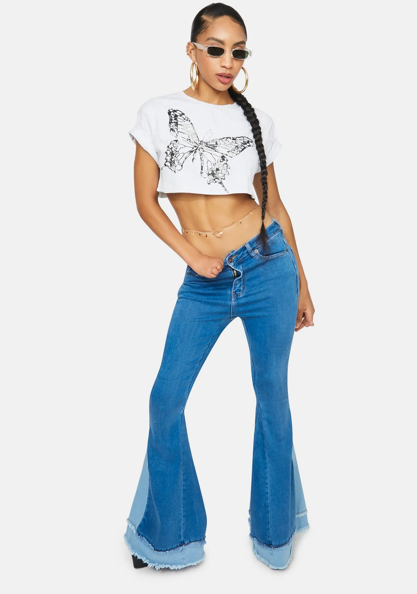 Winds Of Change Butterfly Crop Tee sold by Dolls Kill product image thumbnail 3