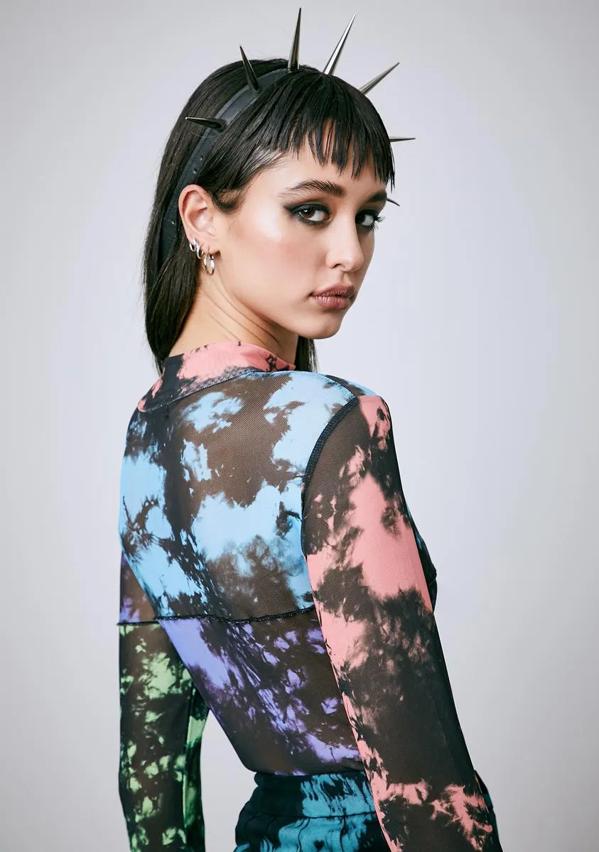 Our Time Now Tie Dye Mesh Top sold by Dolls Kill product image thumbnail 4