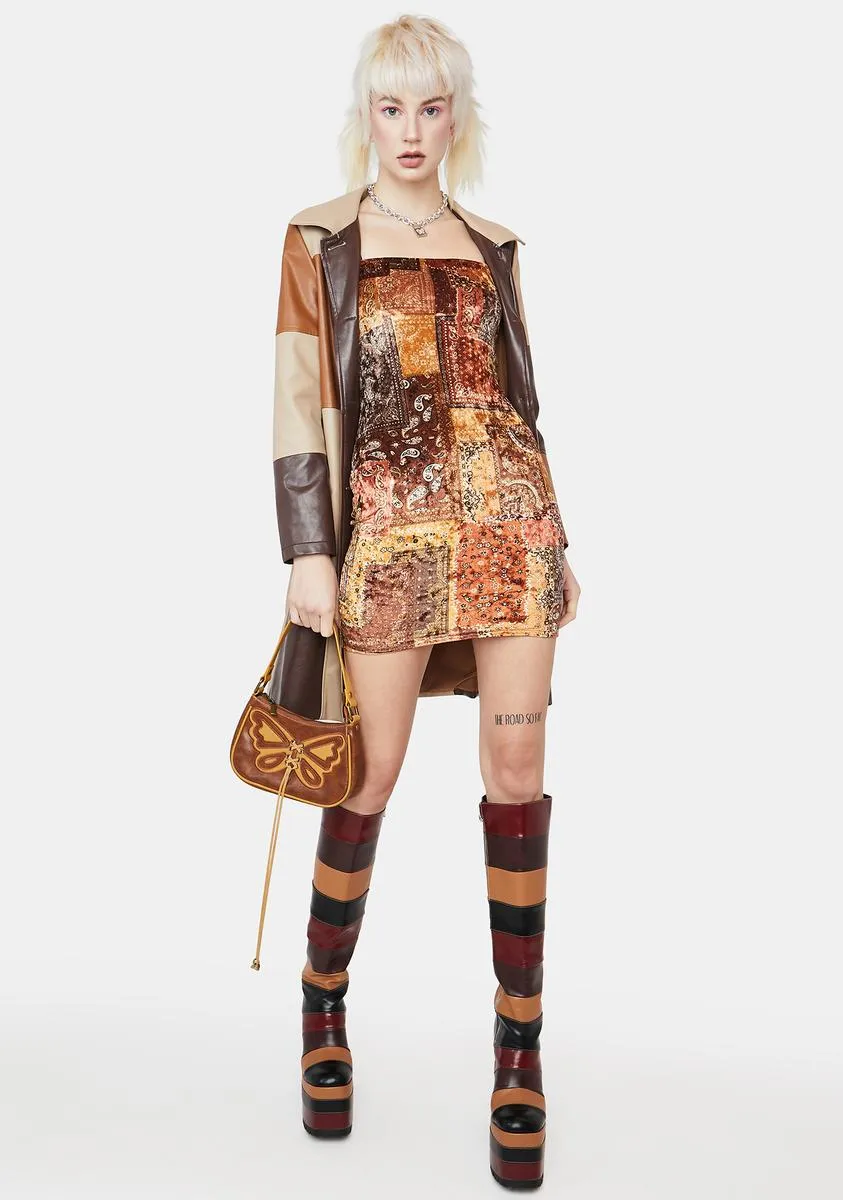 Better For It Patchwork Mini Dress sold by Dolls Kill product image thumbnail 3