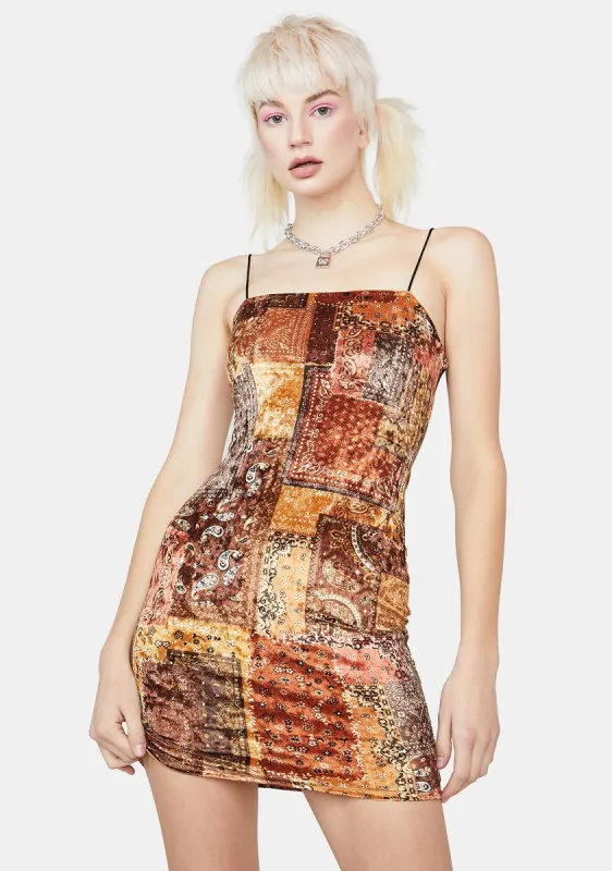 Better For It Patchwork Mini Dress sold by Dolls Kill