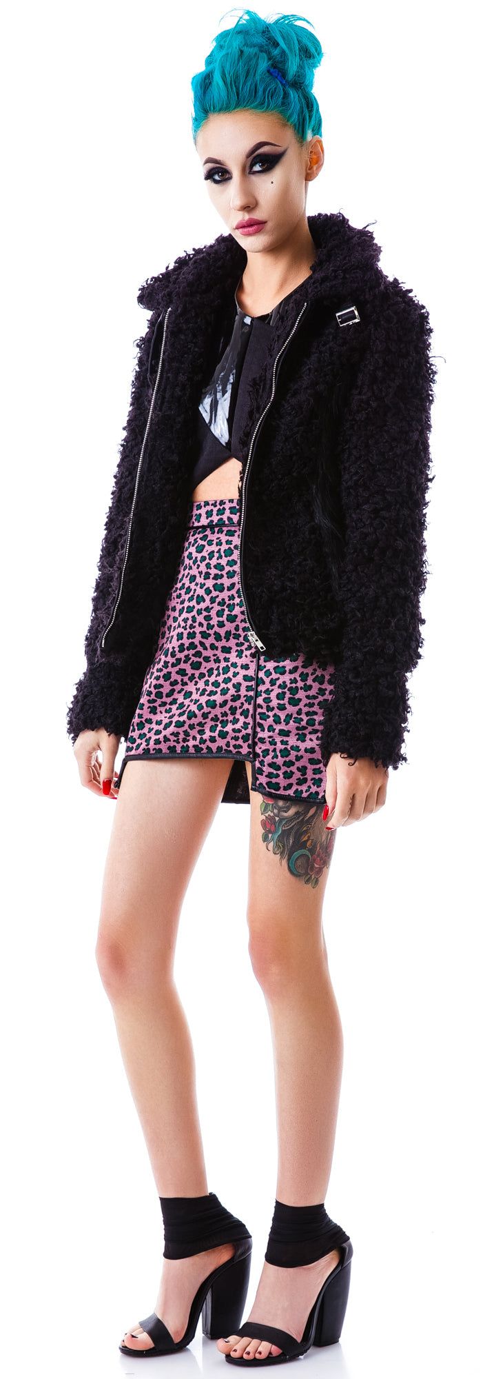 The Teddy Faux Fur Jacket sold by Dolls Kill product image thumbnail 5