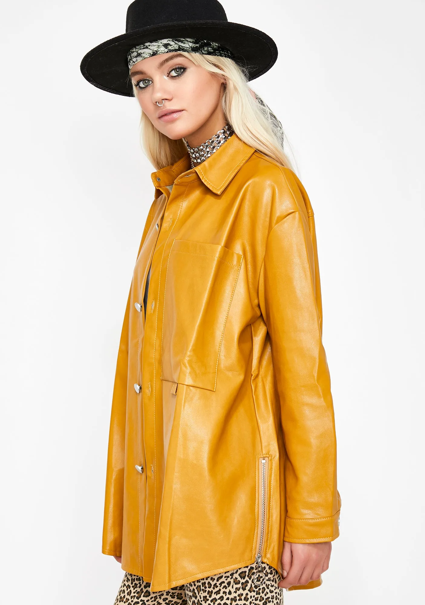 Silent Killa Leather Shirt sold by Dolls Kill