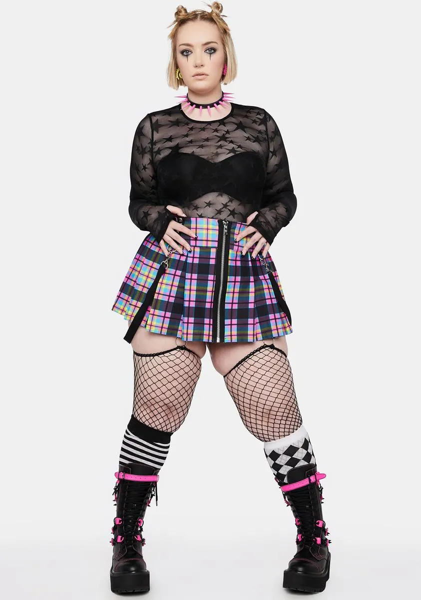 Plus Paint The Town Plaid Mini Skirt sold by Dolls Kill product image thumbnail 3
