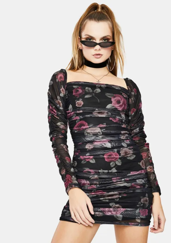 Marilla Ruched Mini Dress sold by Dolls Kill