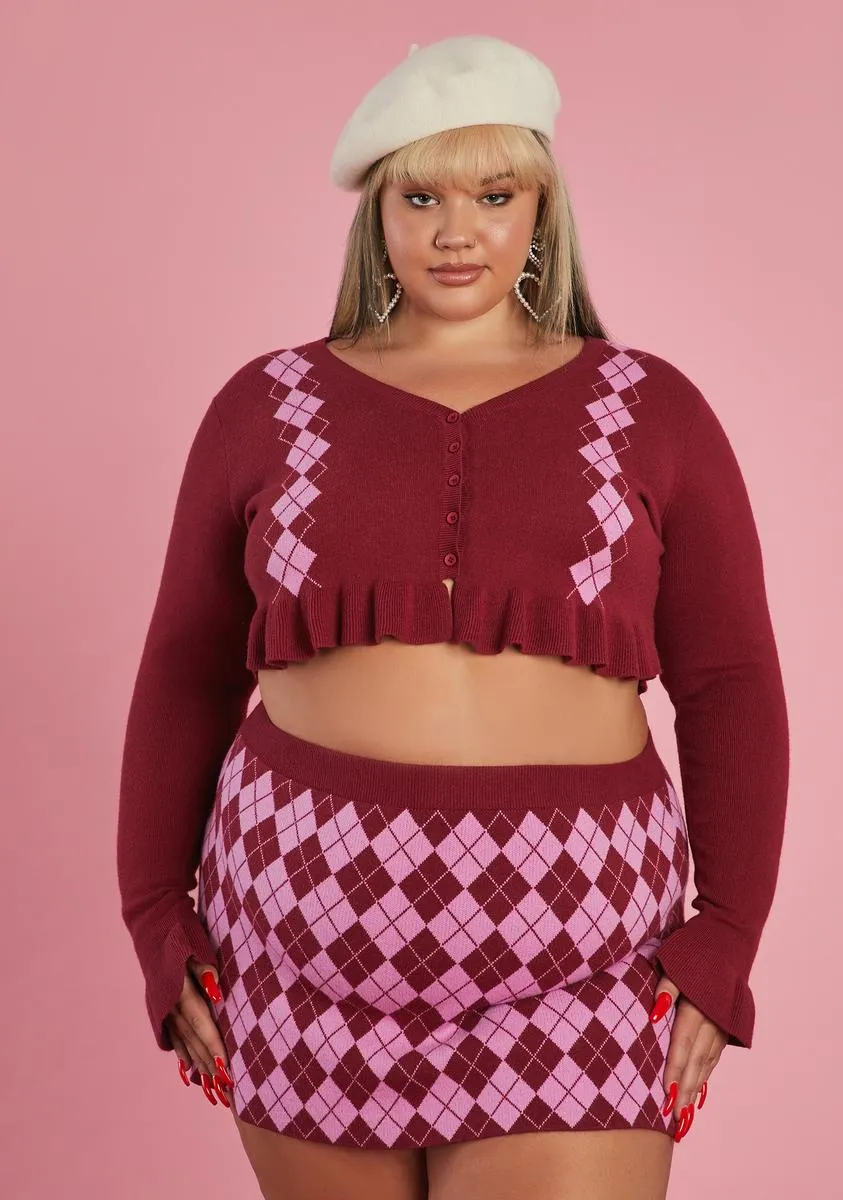 Plus Morning Musings Argyle Mini Skirt sold by Dolls Kill product image thumbnail 2