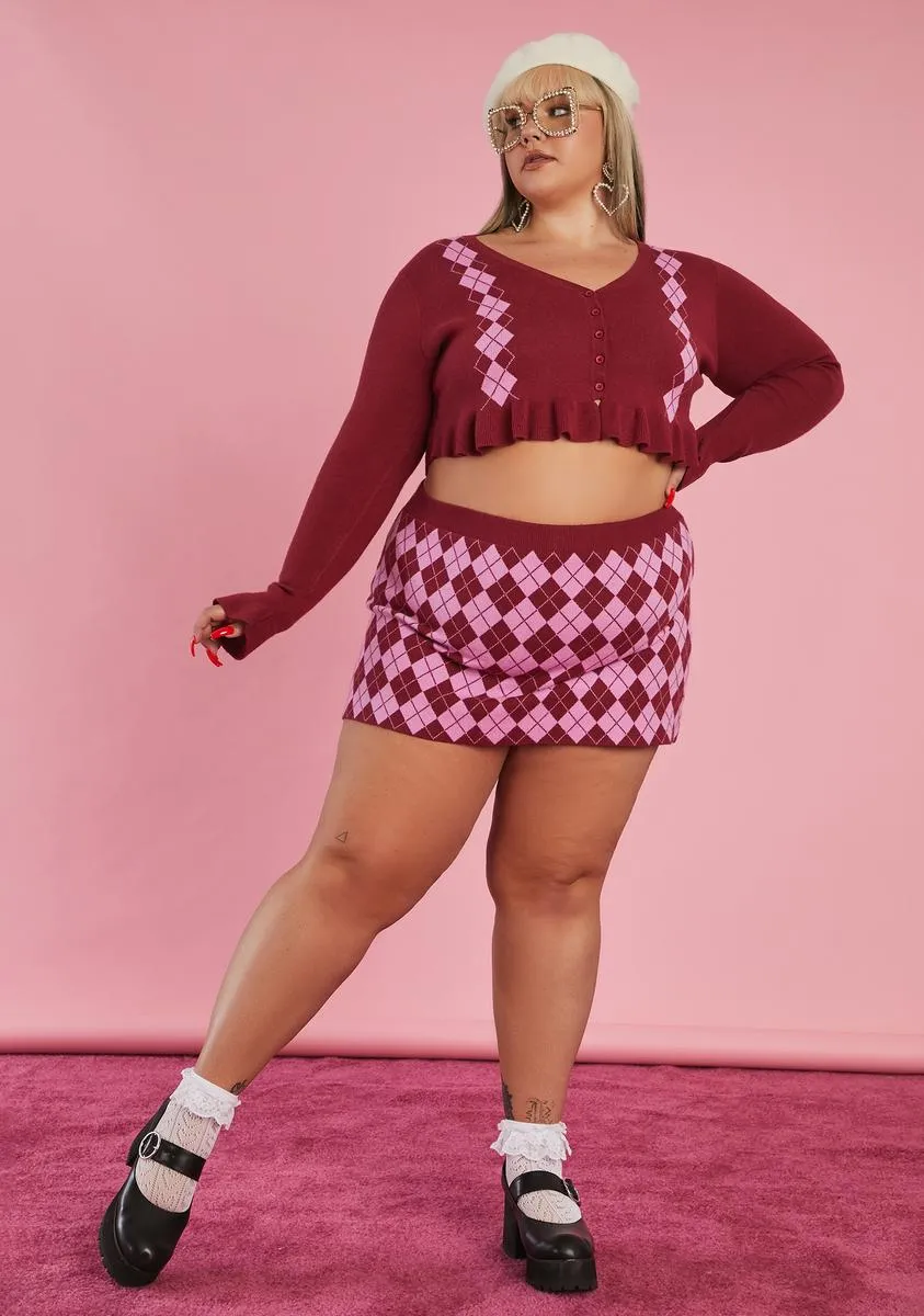 Plus Morning Musings Argyle Mini Skirt sold by Dolls Kill product image thumbnail 3