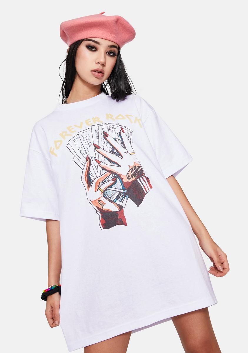 Forever Rock Oversized Graphic Tee sold by Dolls Kill