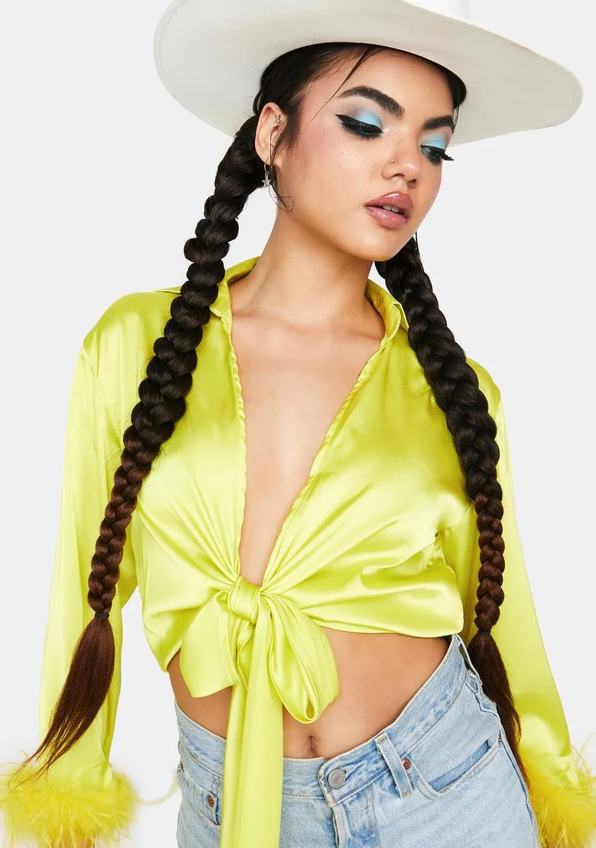 Roughing It Tie Front Top sold by Dolls Kill