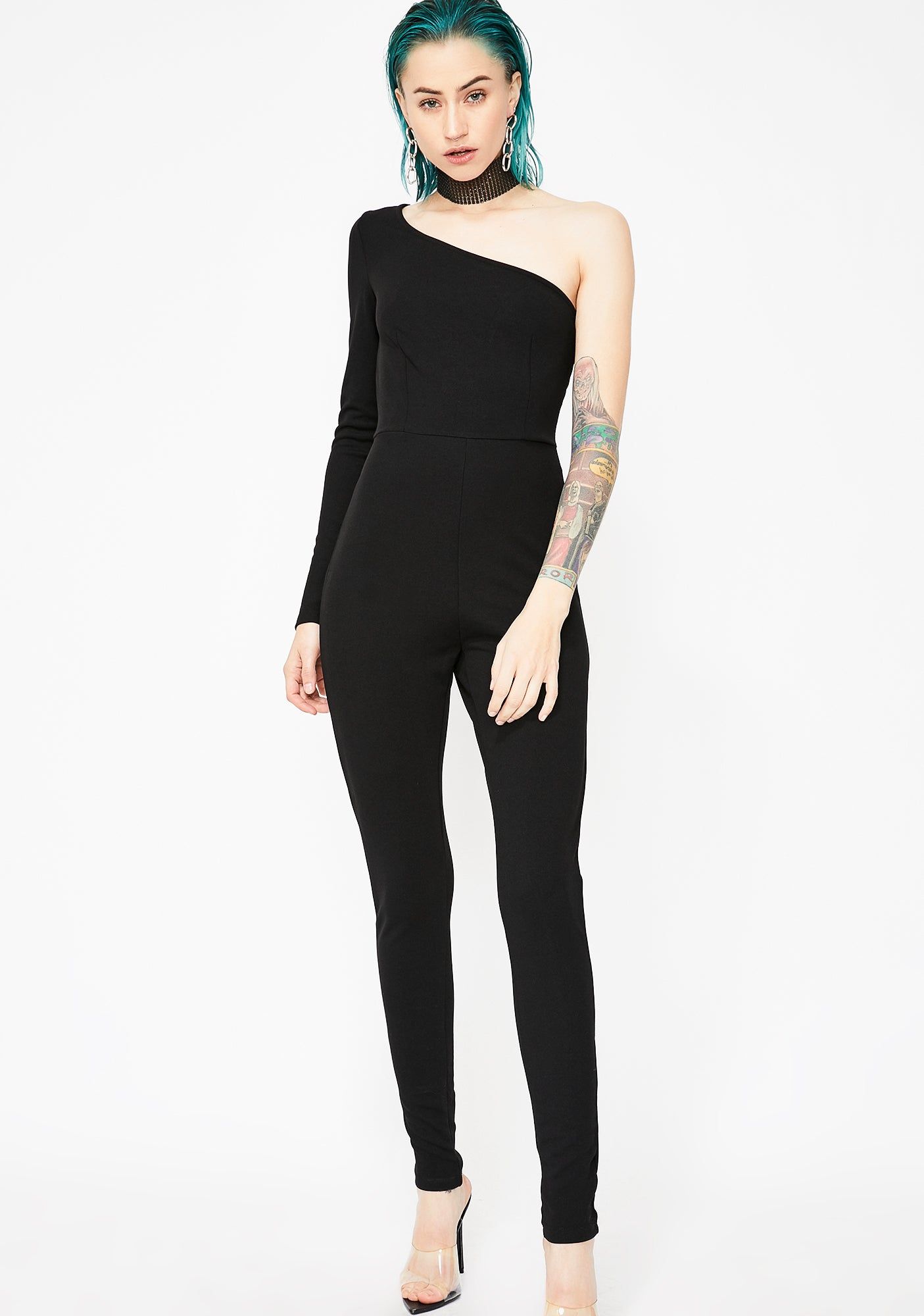 Flash Mob One-Sleeve Jumpsuit sold by Dolls Kill