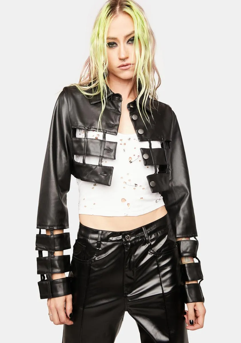 Midnight Star Element Cut-Out Crop Jacket sold by Dolls Kill